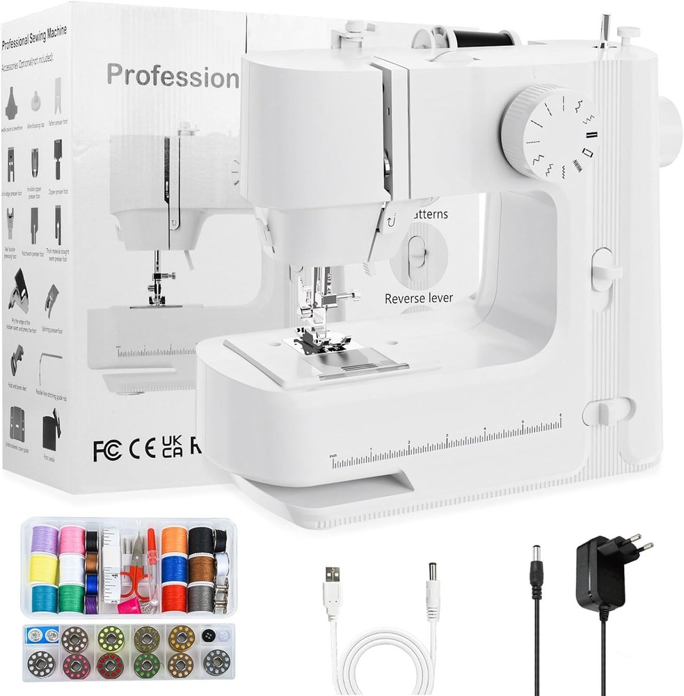 Sewing machine, suitable for clothing, fabrics, and DIY home projects.