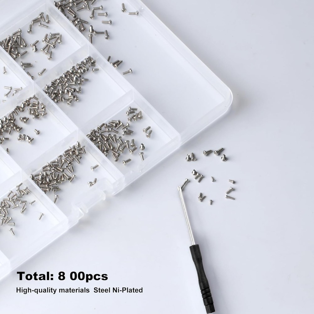 800 Pcs Tiny Screws for Electronics Micro Small Mini Phillips Pan Head Machine