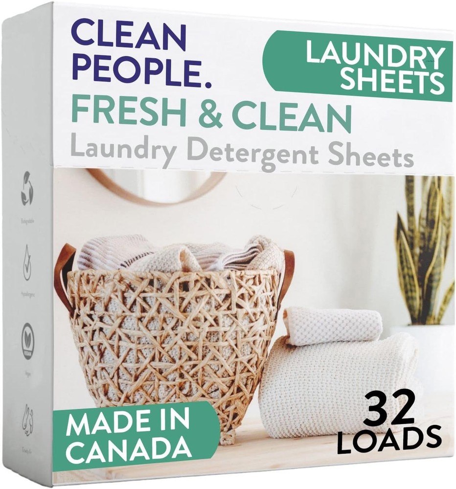 The Clean People Laundry Detergent Sheets - Laundry Soap -  32 Pack