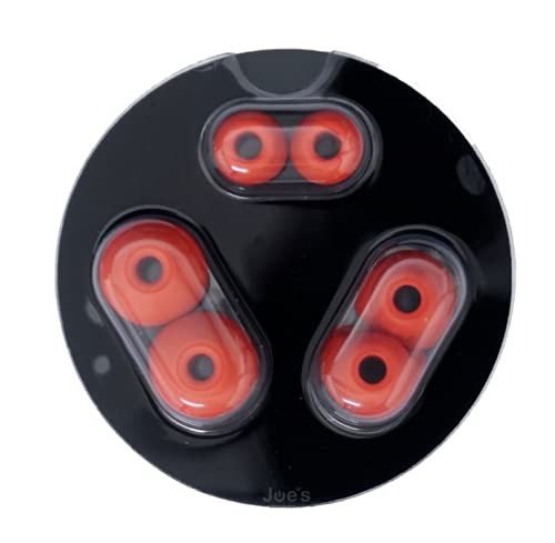 Replacement Earbud Tips for Small, Medium, Large and Double Flange, Lava Red