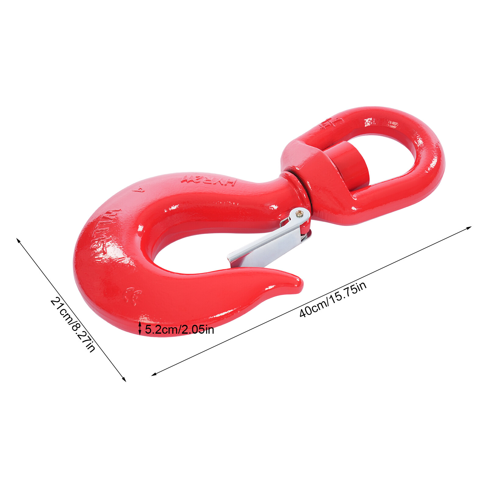 15T/33069.34lb Heavy Duty Swivel Lifting Hook Locking Swivel Hook w/Safety Latch