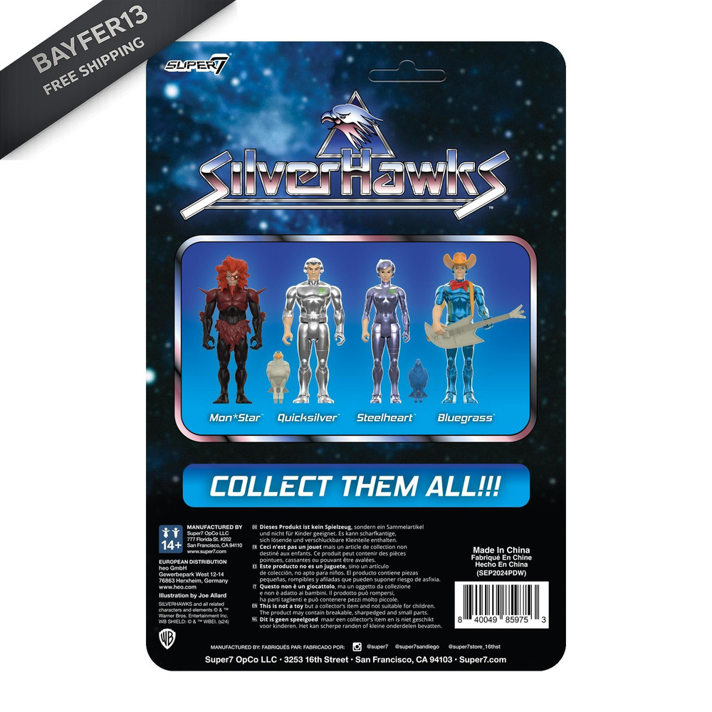 Super7 SilverHawks Quicksilver (Toy Version) 3.75 inch Scale, Multicolor