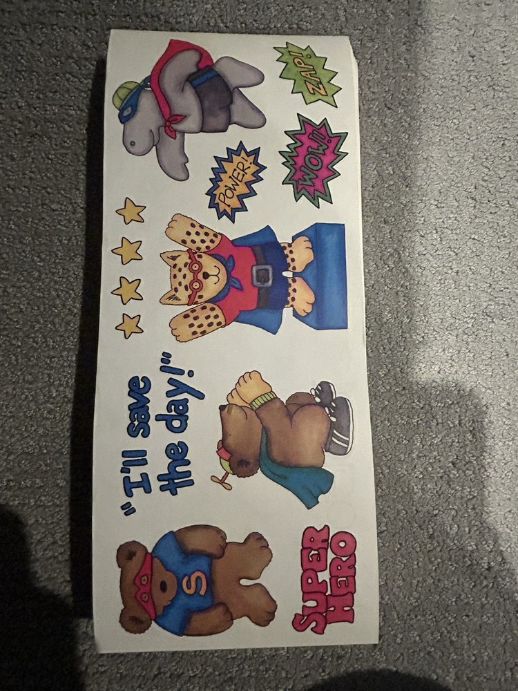 5 New Rare Vintage Tumblebeasts Animals Superhero’s Sticker Sheets