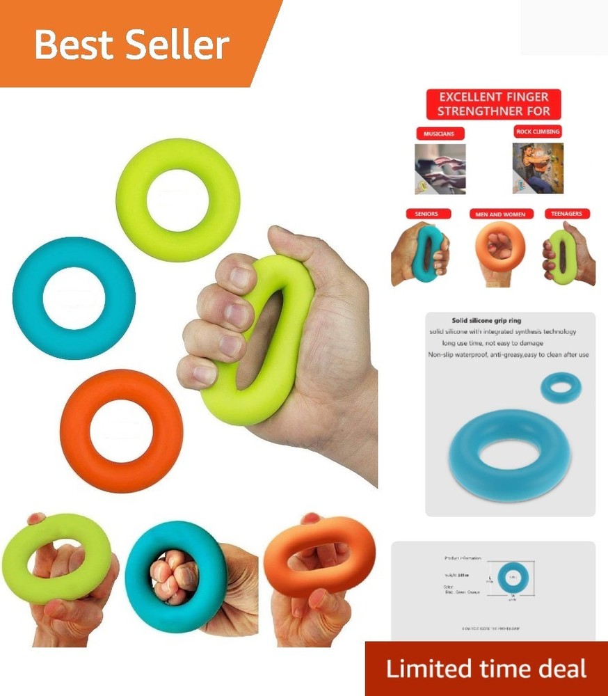 Silicone Grip Strength Trainer - Stress Relief & Forearm Exercise Rings