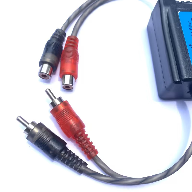 Car Audio Amp Filter RCA Noise Elimination Filter Ground Loop Isolator 2-Channel