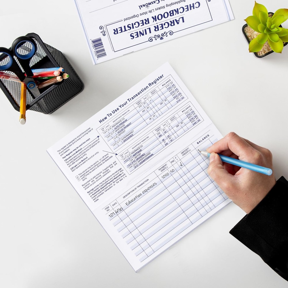 32 Pack Check Registers for Personal Checkbooks, Checkbook Register, 32PCS