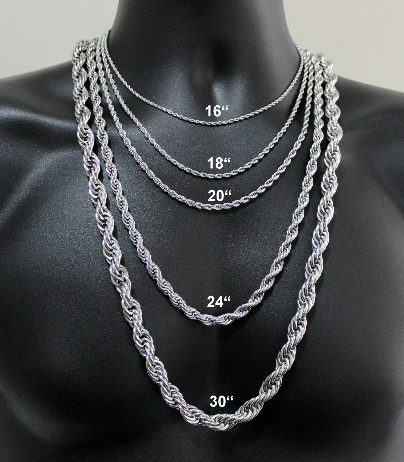Stainless Steel Rope 316L Chain 2mm-10mm Durable Quality Men's Women's Necklace