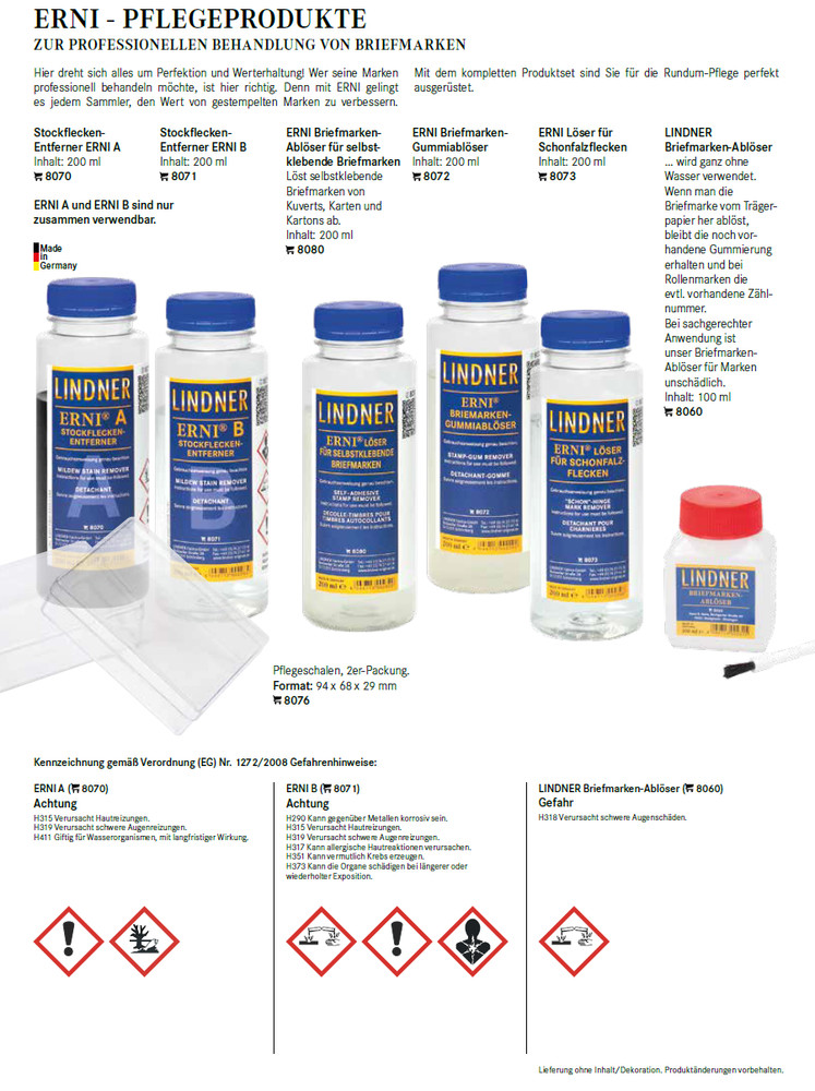 LINDNER 8060 ERNI Stamp Remover without Water 100ml