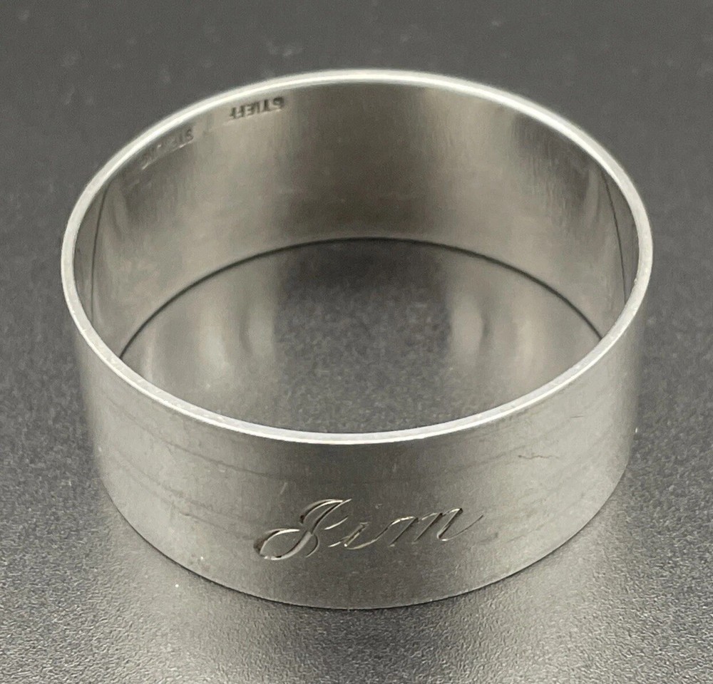Stieff Sterling Silver Napkin Ring Name Engraved “”
