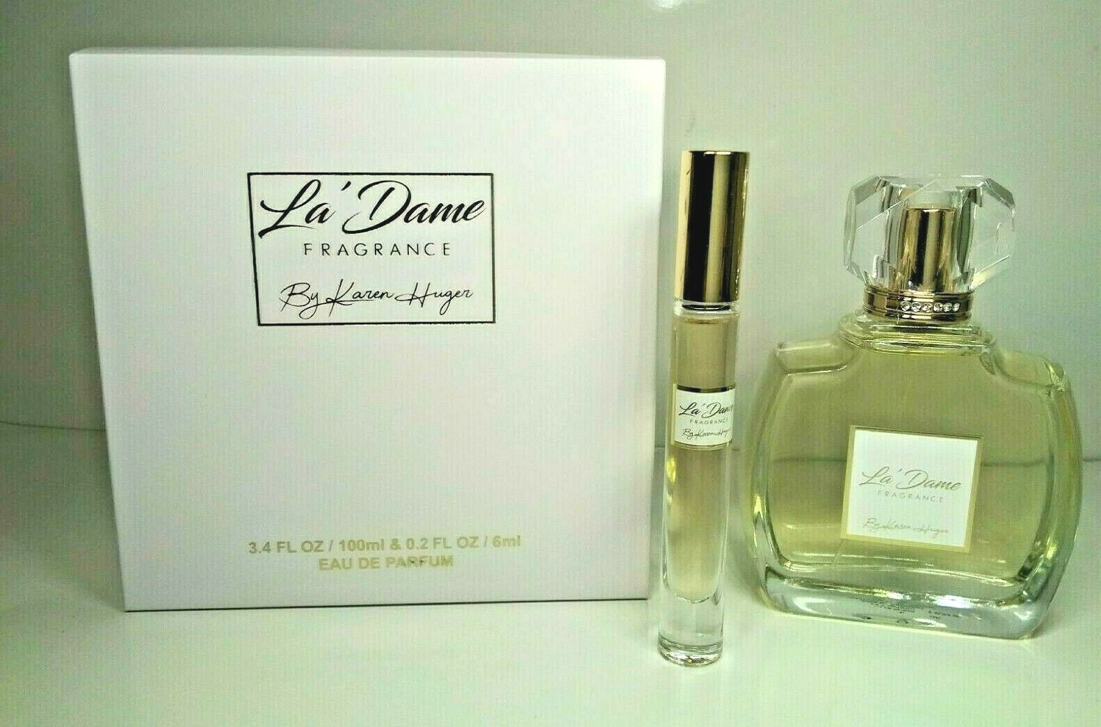 La’ Dame Fragrance By Karen Huger Eau de Parfum Special 3.4 & 0.2 OZ NOB