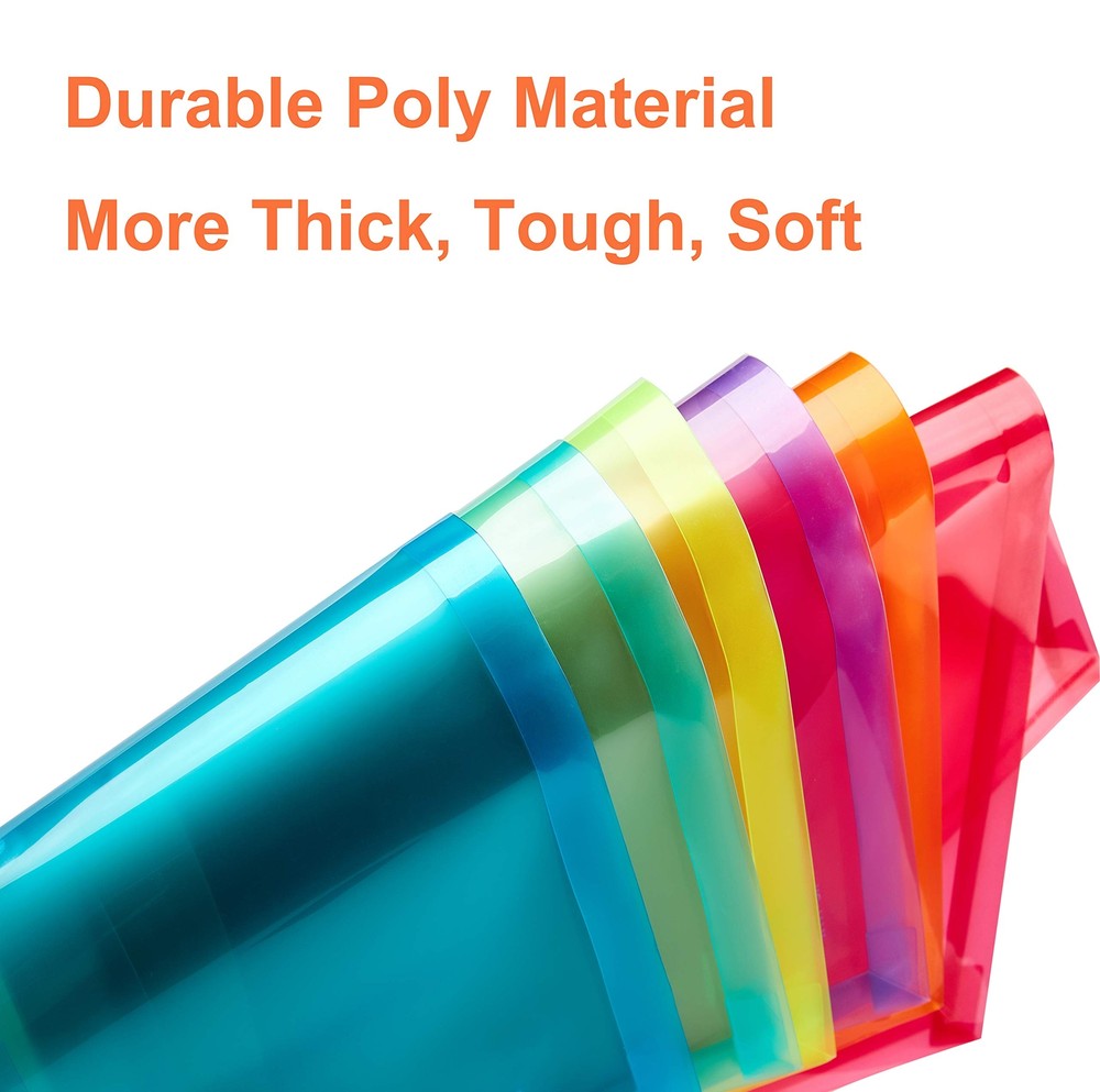 12 Pack Plastic Envelopes with String Tie Closure Clear File Folders