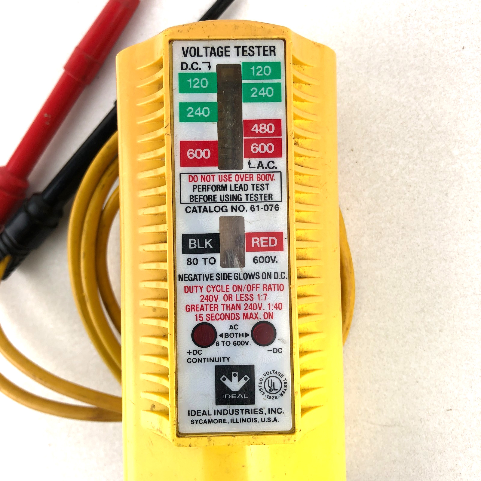 Ideal Vol-Con 61-076 Solenoid Voltage Continuity Tester Used Working Vintage