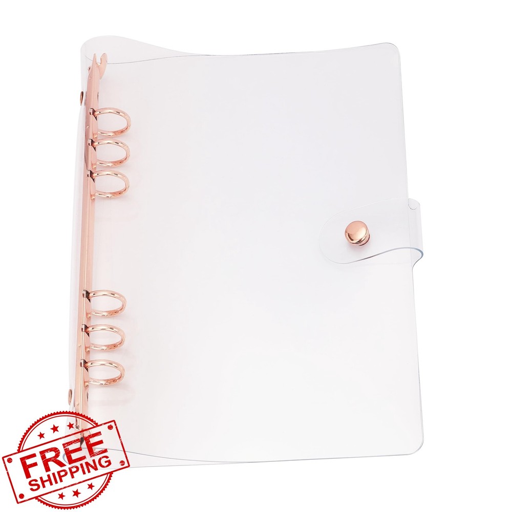 A5 6-Ring Binder Cover Clear PVC Refillable Notebook Shell