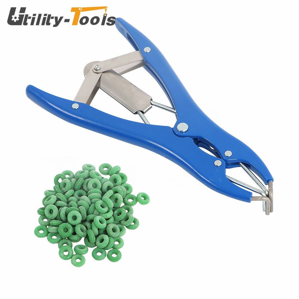 Bander Docking Elastrator Sheep Castration Applicator ＋ Durable 100 Marking Ring