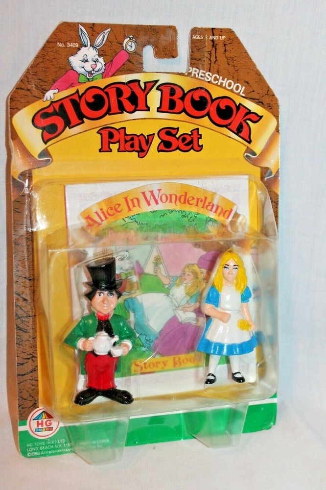 NEW IN PACKAGE VINTAGE 1988 HG STORY BOOK PLAY SET ALICE IN THE WONDERLAND