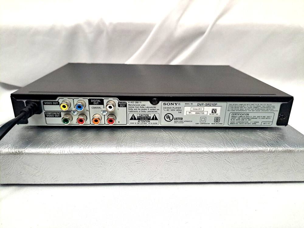 SONY DVP-SR210P PROGRESSIVE SCAN CD/DVD PLAYER NO REMOTE TESTED WORKS