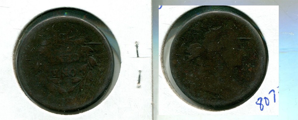 1807 DRAPED BUST LARGE CENT TYPE COIN AG GOOD 8073S