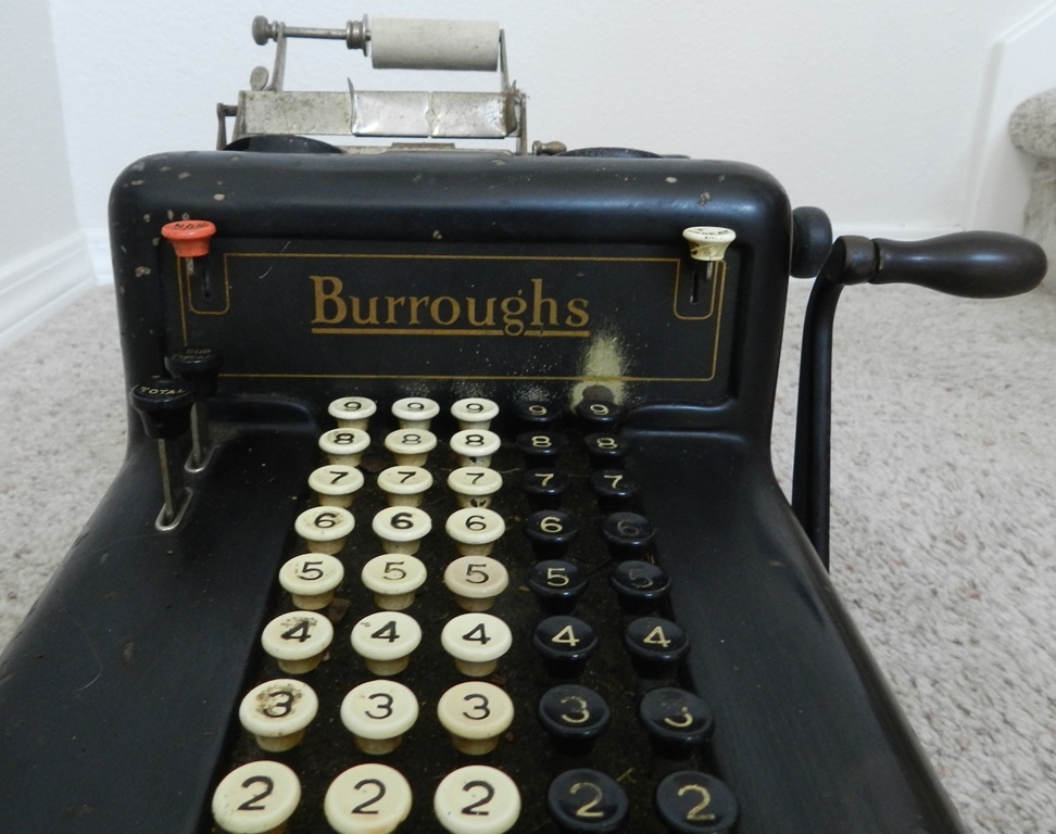 Vintage Burroughs mechanical used adding machine Class-3 number 3-862299
