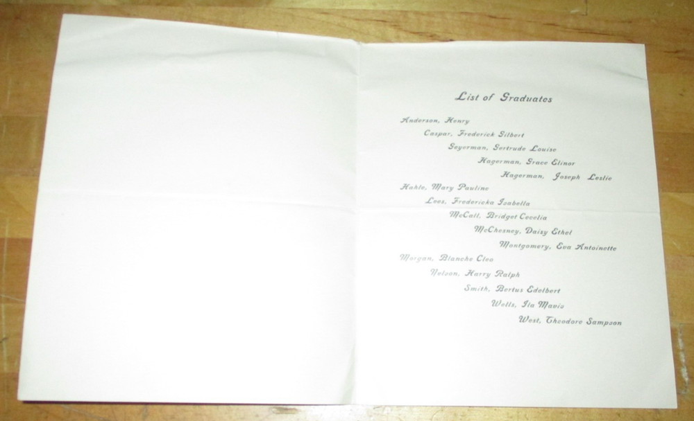 1906 Brewster Graded School Commencement Program of Illinois