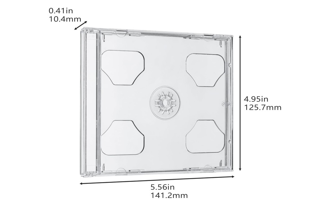 10 STANDARD Clear Double CD Jewel Case 1-Pack,