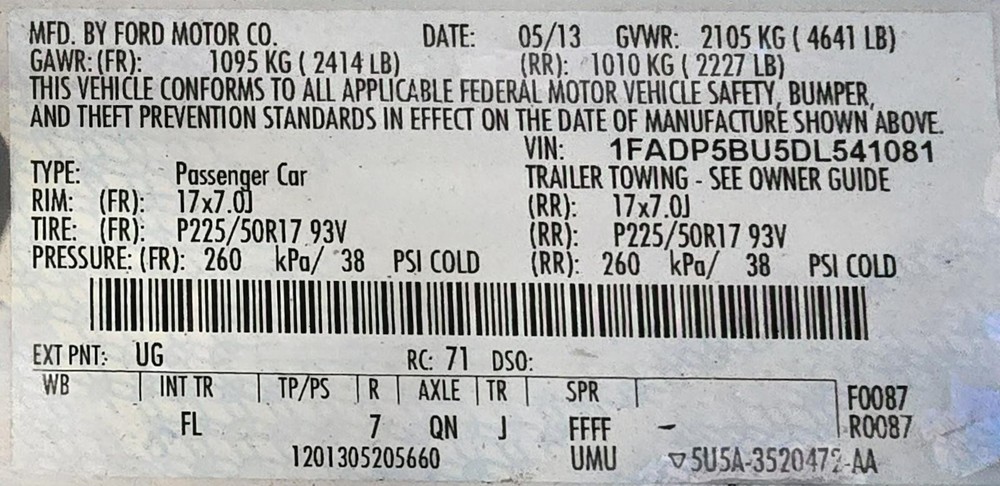 Used Steering Column fits: 2013 Ford C-max keyless ignition push button start Gr