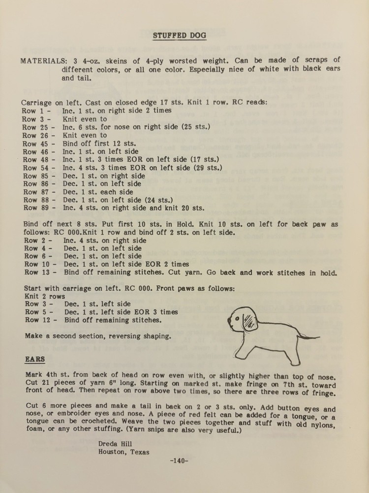 Vintage Knitting Machine Patterns (1984)