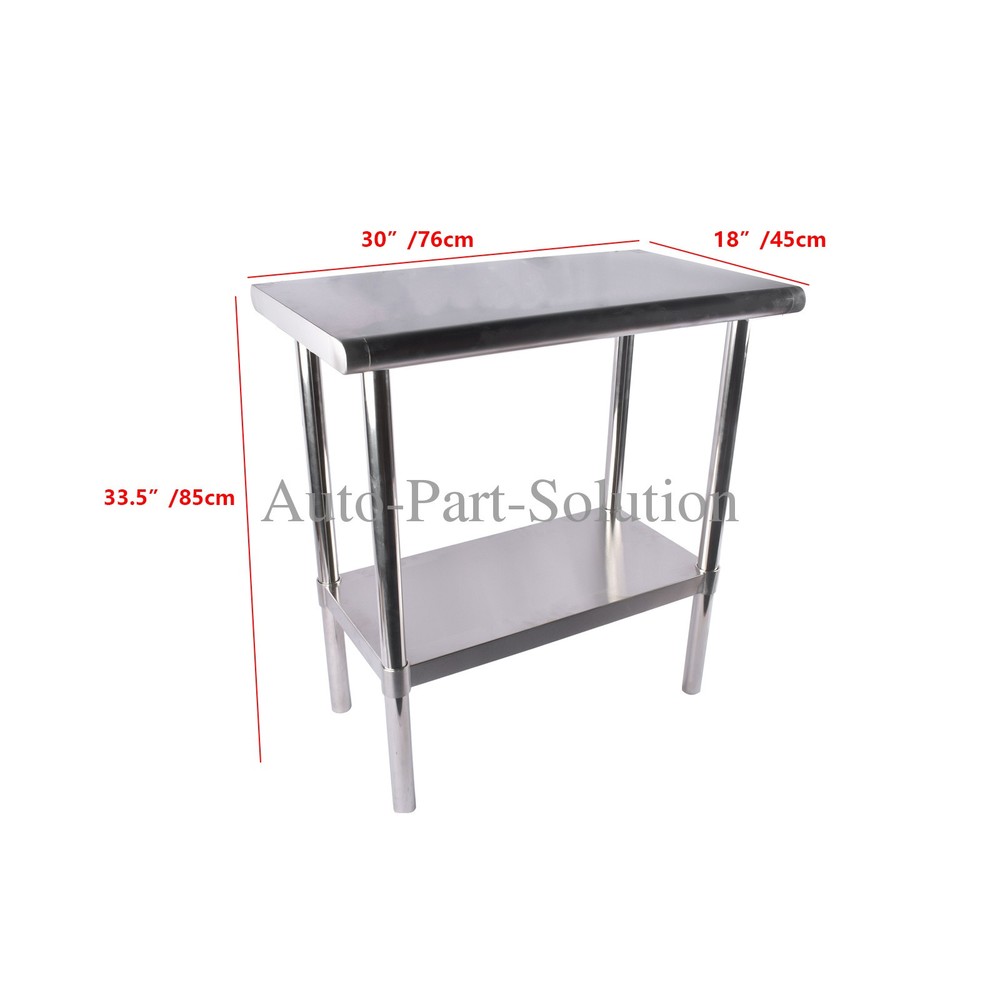 Stainless Steel Table Commercial Kitchen Work Table Prep Table, Silver