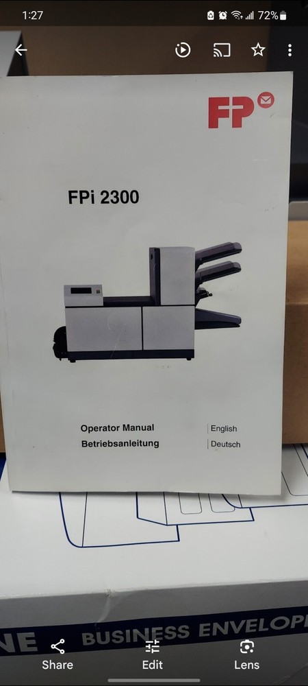 fpi 2300 folding machine used, but excellent conditionn