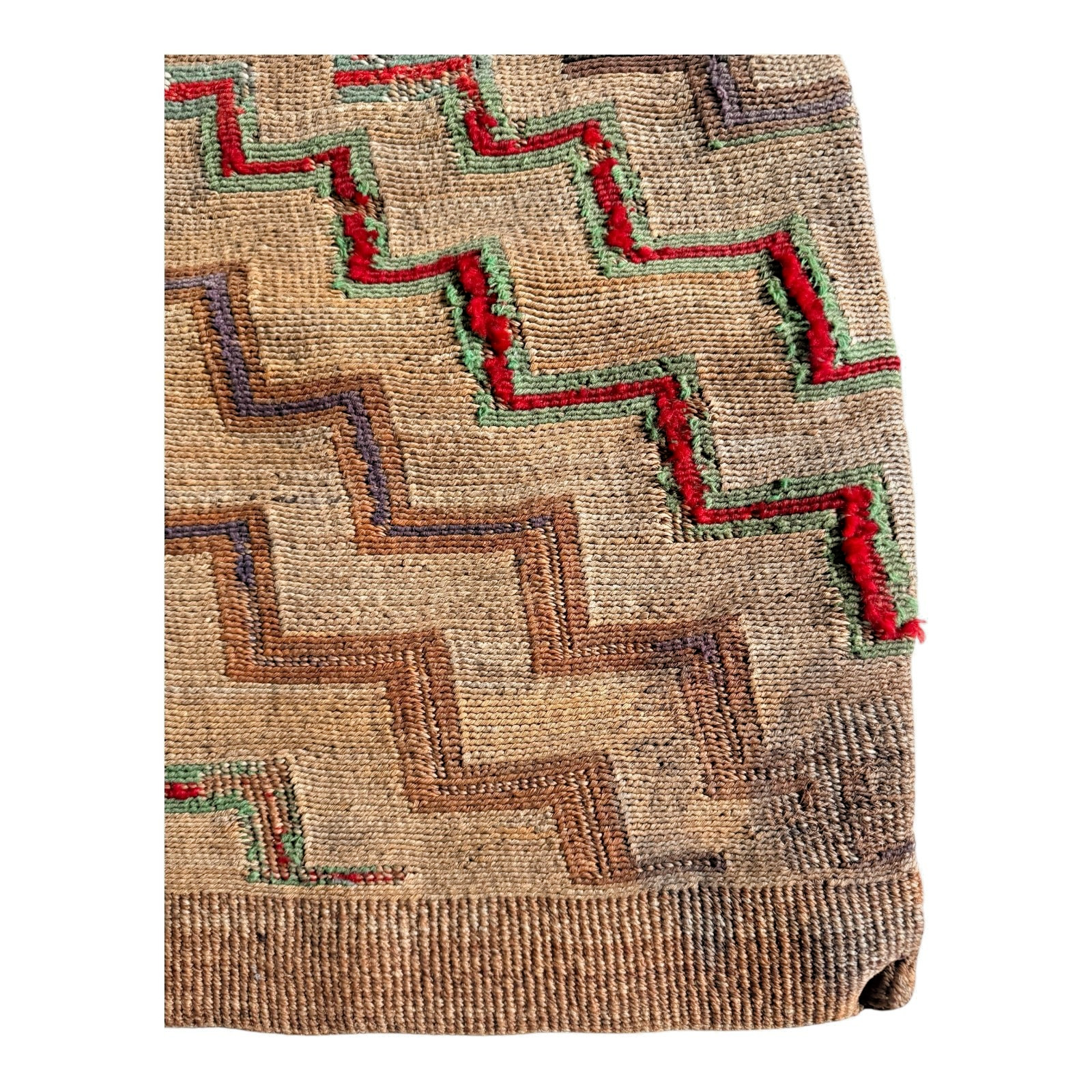 Antique Native American Plateau Nez Perce Double Sided Corn Husk Flat Bag