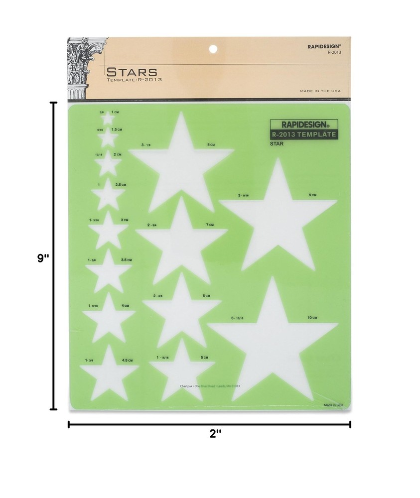 Rapidesign Stars Template, 1 Each (R2013)