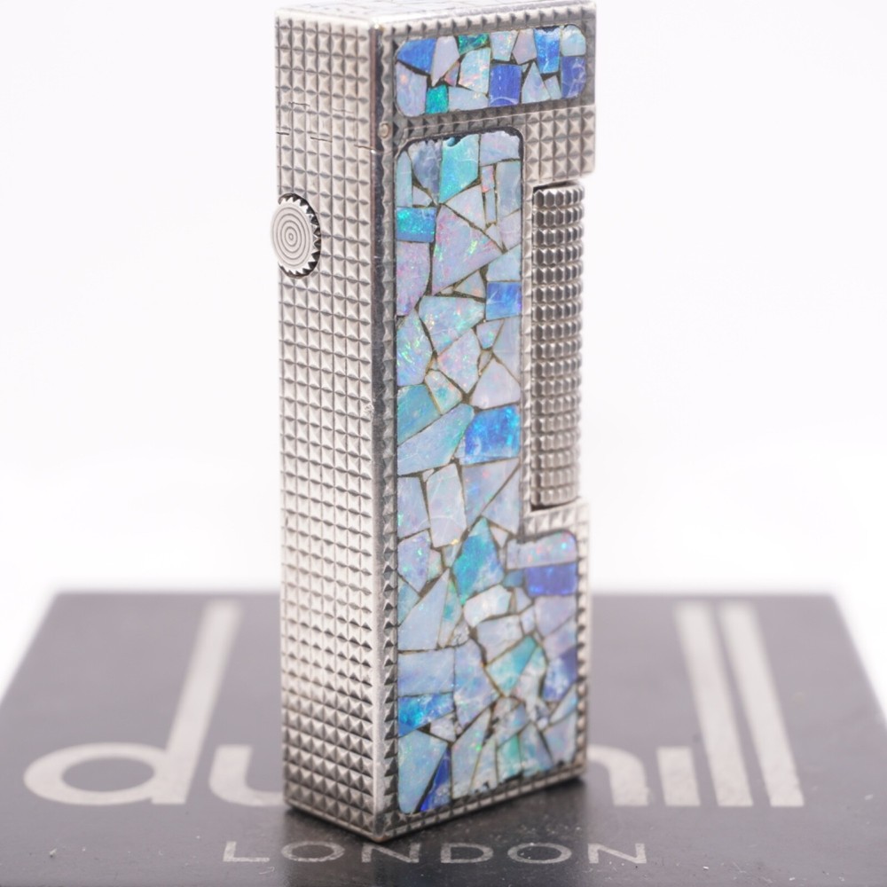 Dunhill Lighter Silver Hobnail Opal Pattern_Ultrasonically cleaned_Working