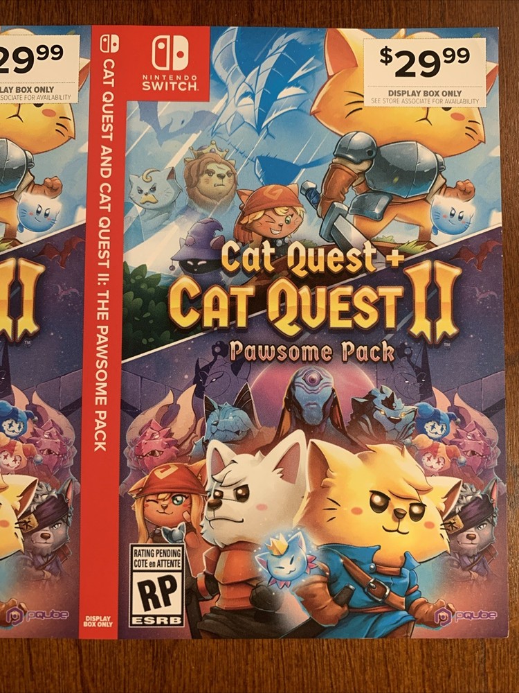 Cat Quest And Cat Quest II Nintendo Switch - Authentic- RARE - Display Box Only