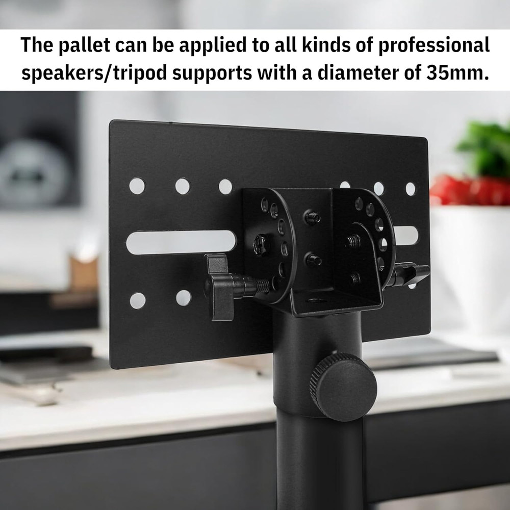Rotatable 35Mm Speaker Stand Adapter, Adjustable Metal Mount Bracket Tripod Pole