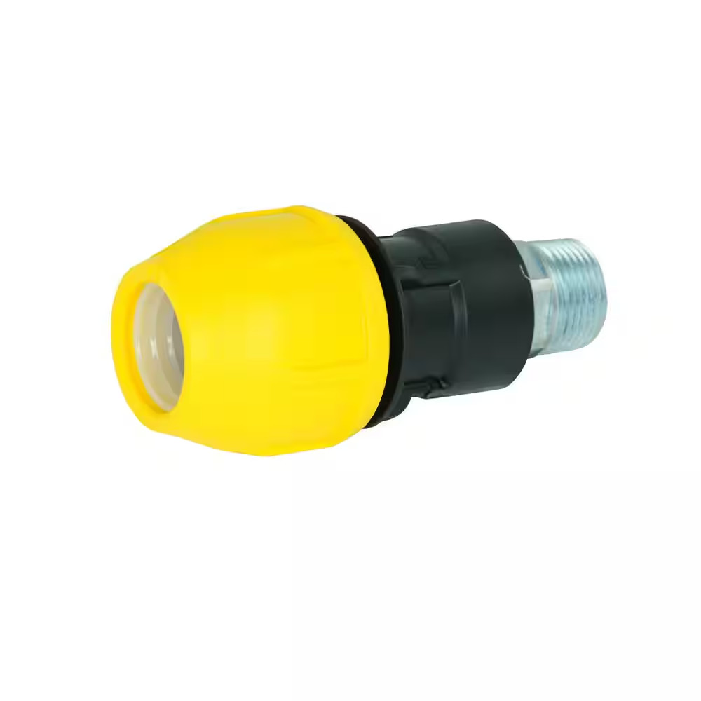 3/4 In. Polypropylene Underground Yellow Poly Gas Pipe Conversion Fitting