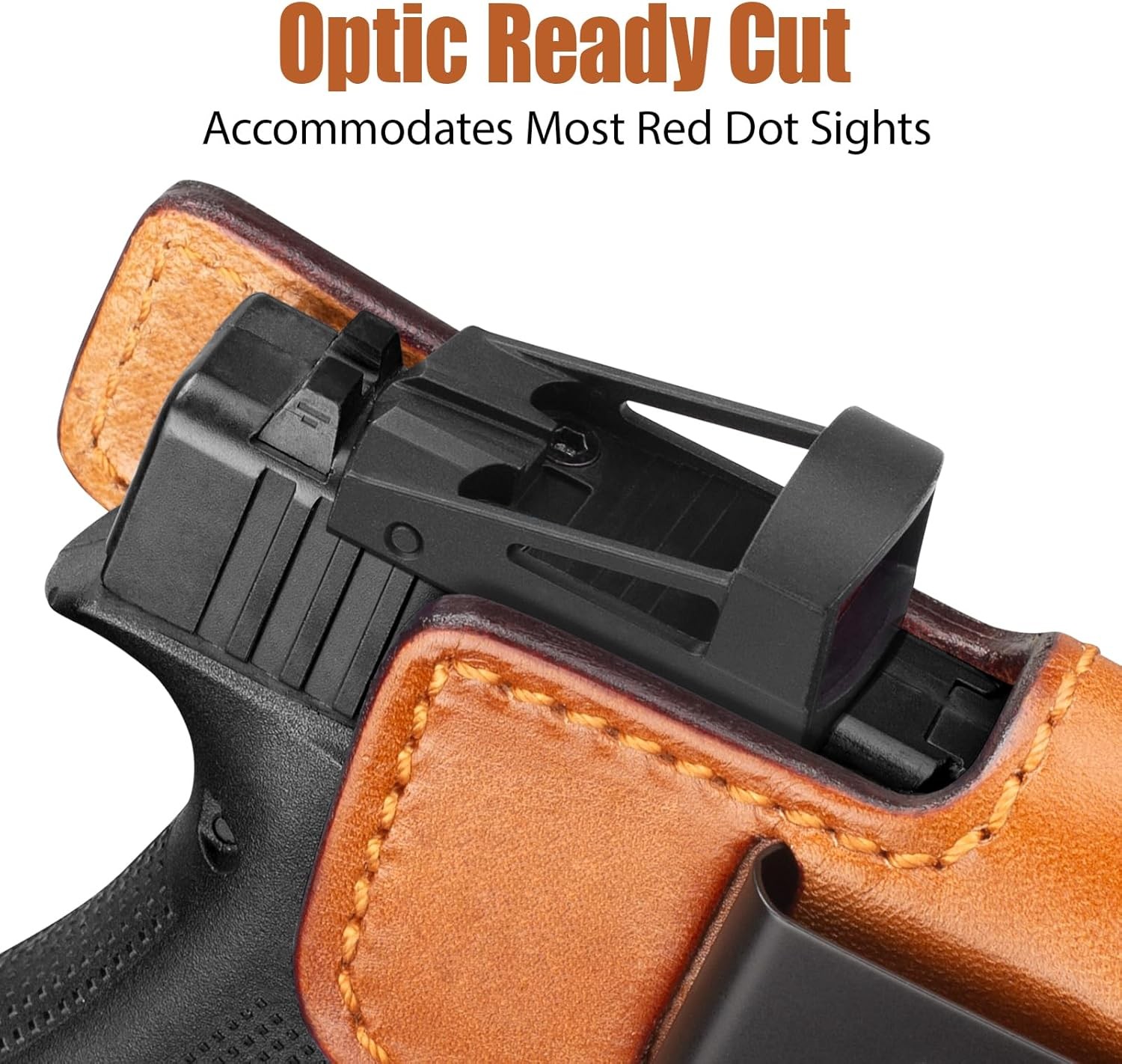 IWB Leather Holster for Glock 43,43X,43X MOS - Optic Cut-Concealed Carry Holster