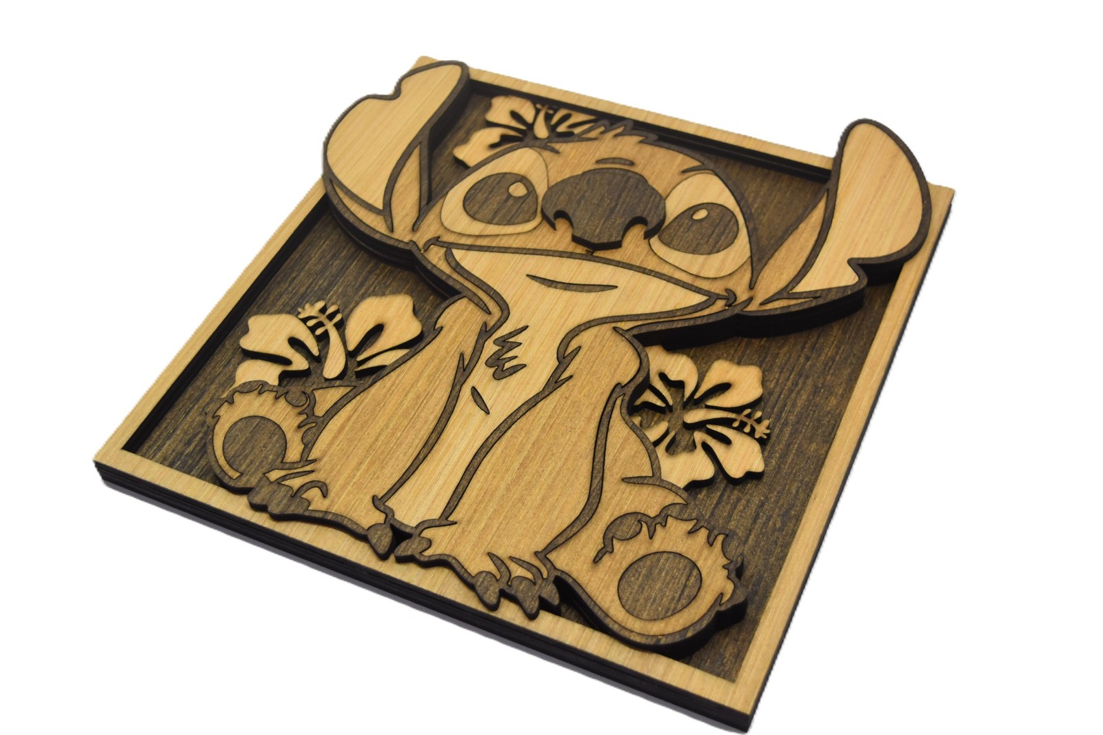 Lilo & Stitch Alien Layered Wood Wall Art Handmade Decoration Ohana Decoration