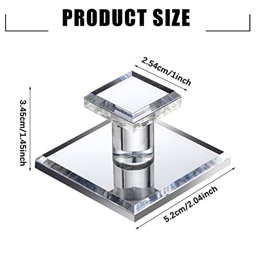 6 Pcs Stick on Knobs Adhesive Cabinet Handles Acrylic Mirror Pull Handles