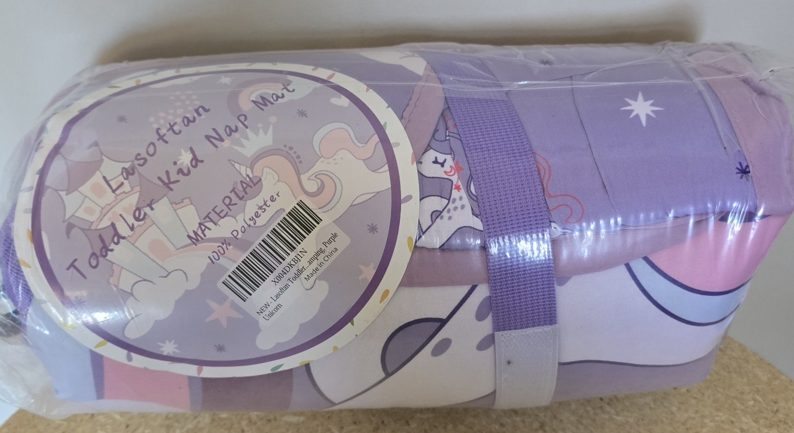 New Toddler Portable  Nap Mat Roll Up Pillow Blanket Attached Sleep Bag Purple
