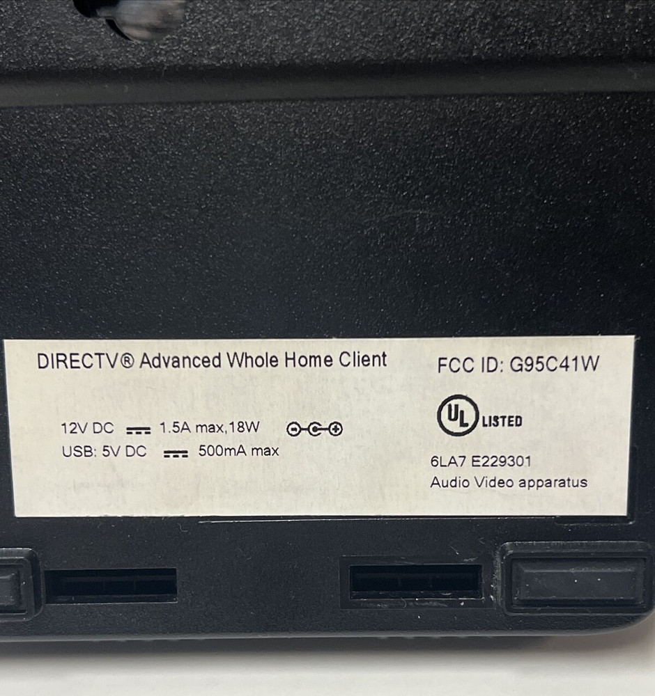 DIRECTV Advanced Whole Home Client with RF Remote C41W-100 Power Cord Tested!