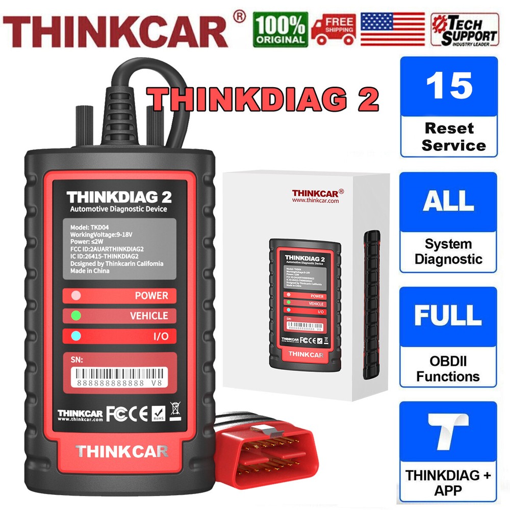 Thinkdiag 2 All System Bluetooth OBD2 Scanner Car Diagnostic Tool Key ECU Coding