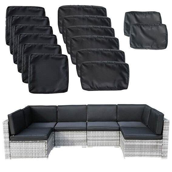 14 PCs Outdoor Patio Furniture Cushion Cover Set Replacement Covers Slipcover