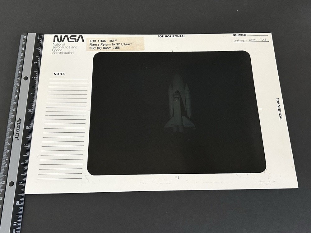 1981 NASA KSC Space Shuttle Columbia STS-1 Crawler Presentation Transparency-723