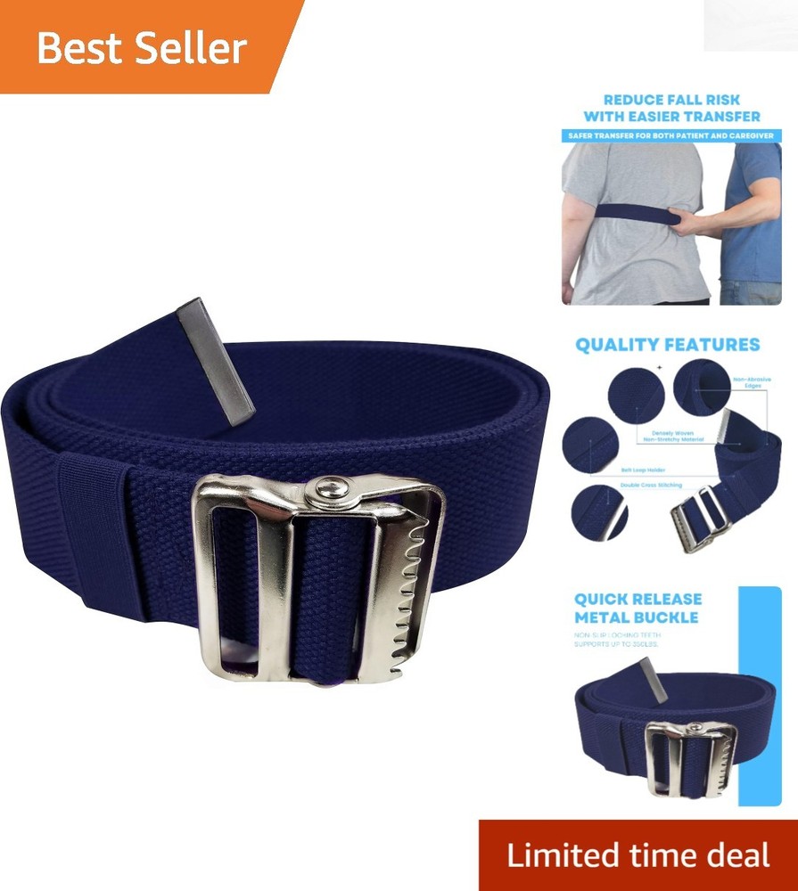 Machine Washable 60-Inch Gait Belt with Elastic Loop - Comfortable Transfer Aid