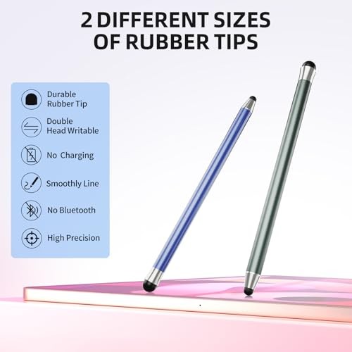 Stylus Pen for Touchscreen 10Pcs, 2-in-1 High Sensitivity & Precision Colorful