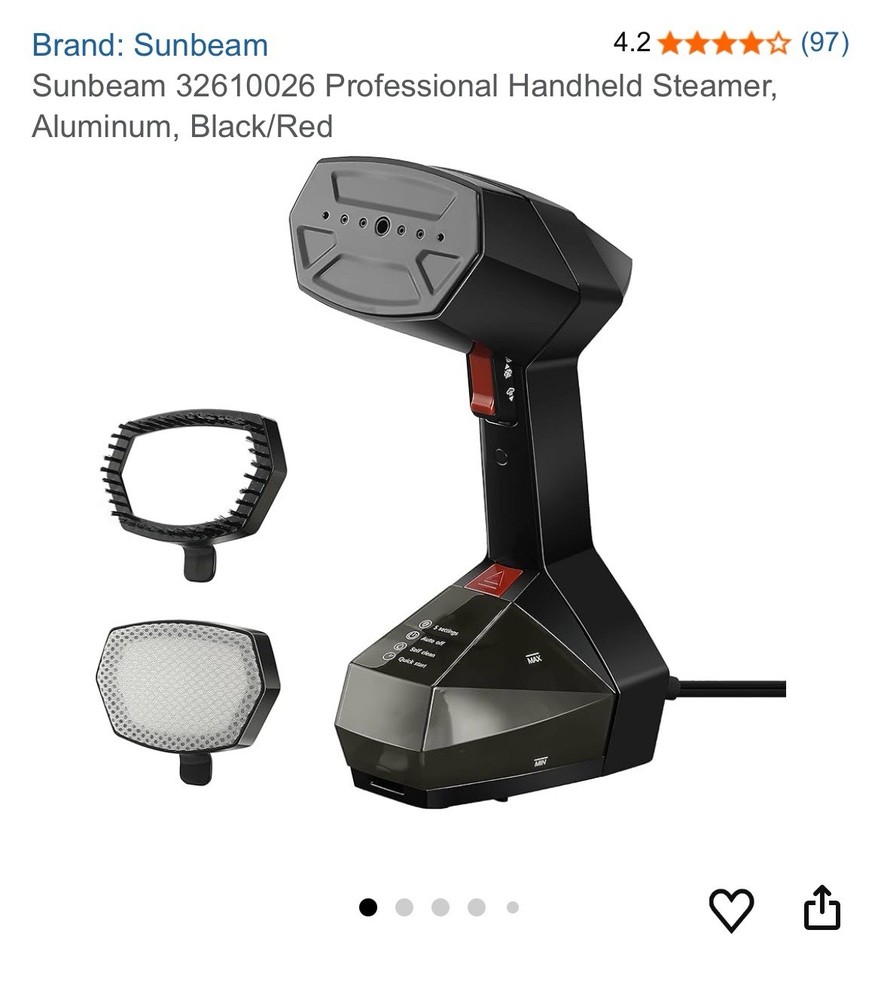 Sunbeam Professional 1575W Handheld Steamer, Variable Temp., Model# 32610026