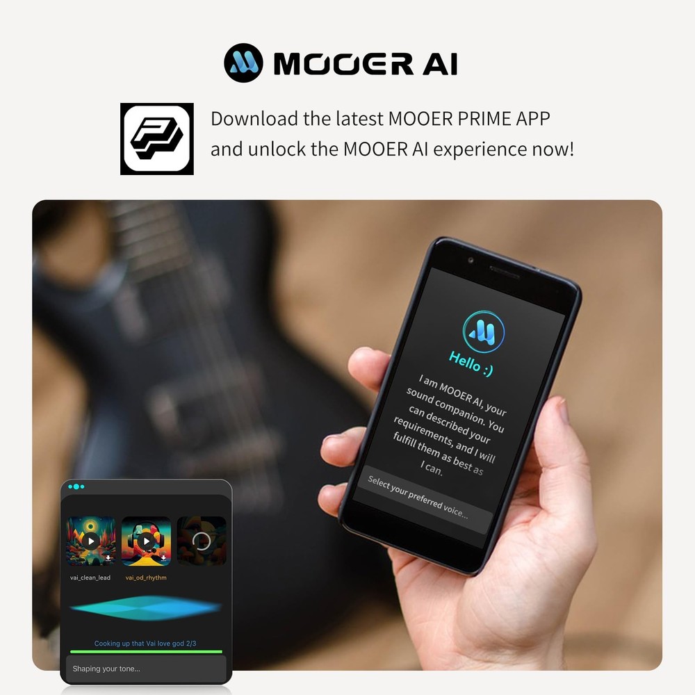 MOOER P2 Multi-Effects Pedal Processor, Electric Guitar Pedals with Amp MIDI Loo