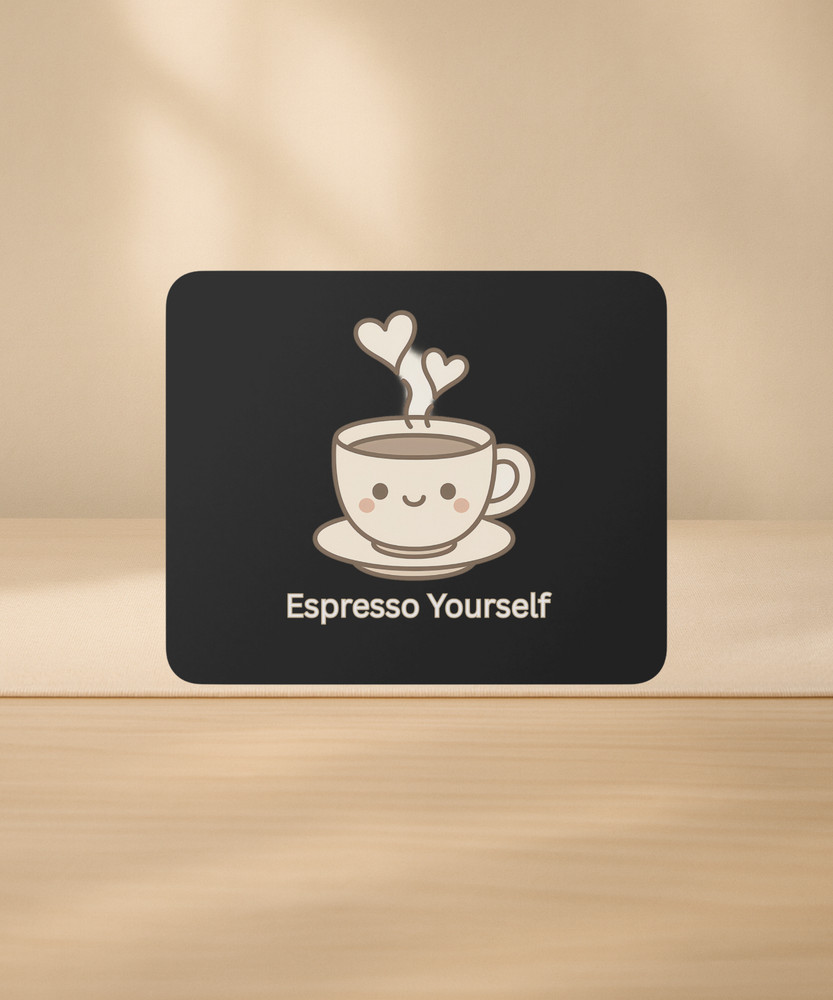 Cute Coffee Mouse Pad – Espresso Yourself – Office Desk Accessory