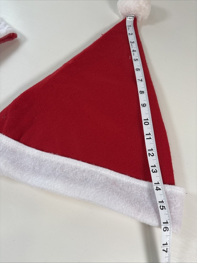 4 Holiday Time Santa Hat Size Large Red White