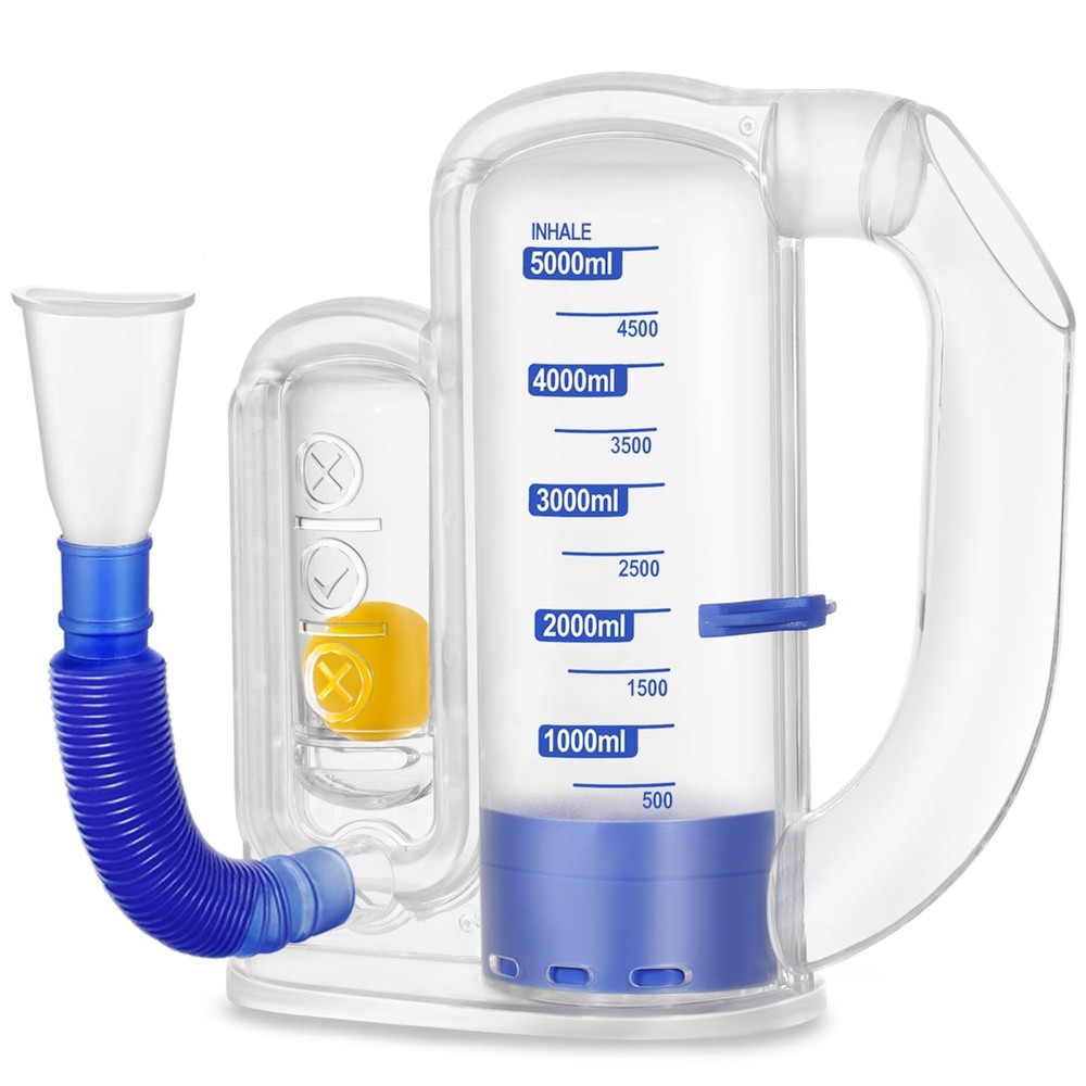 Breathing Exercise Device for Lungs, Lung Exerciser Device – 5000ml Volumetri...
