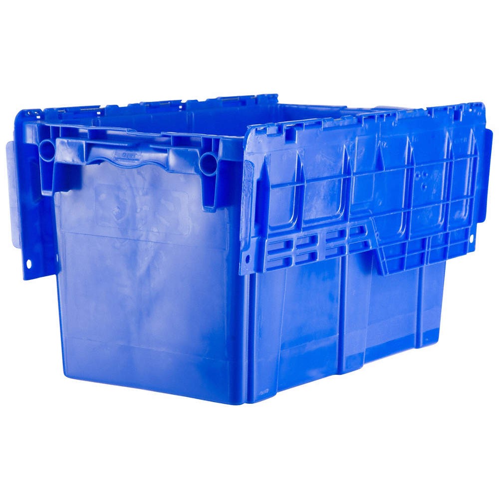 ORBIS FP151 Blue Attached Lid Container,Blue,Solid,HDPE 8A442
